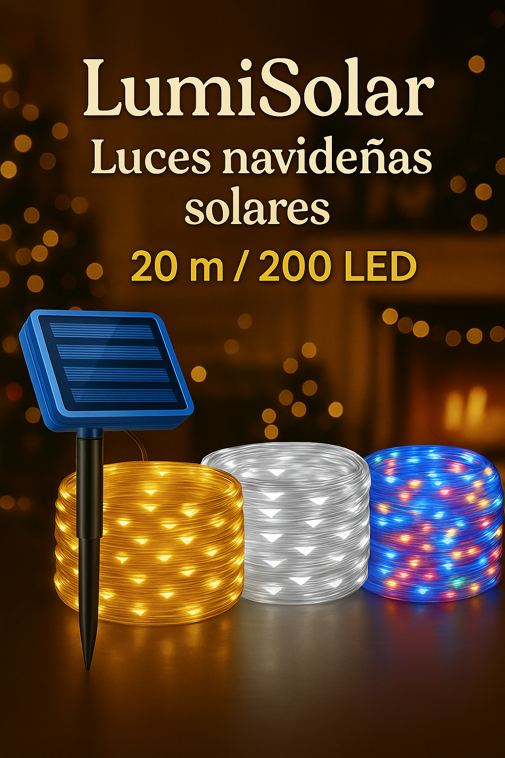 LumiSolar™ 20M – Luces Navideñas Inteligentes